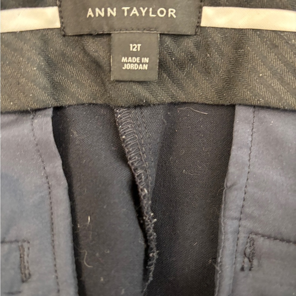 Ann Taylor Navy Dress Pants Lined Career  Neutral Basic Women’s 12 Tall - Picture 3 of 6